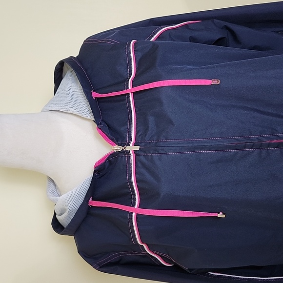 Fleet Street Petite Women's Navy & Pink Lightweight Jacket, Size Petite Large - Picture 1 of 15